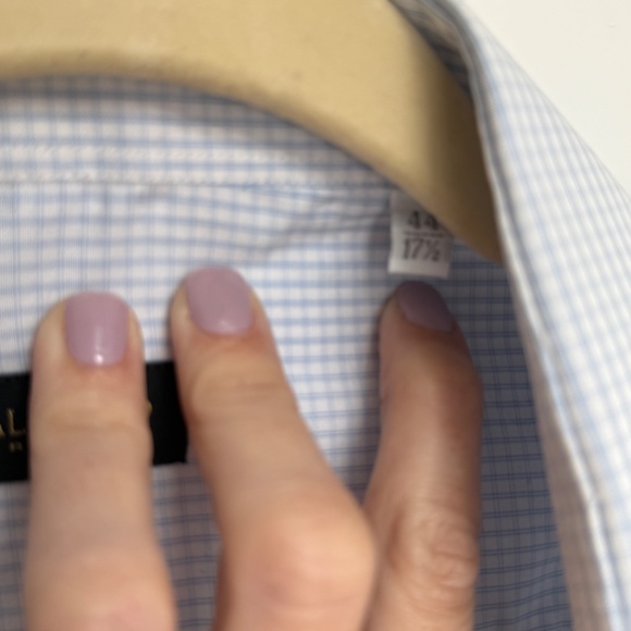 Valentino Roma Mens Shirt size 17.5/44 blue and white - Picture 3 of 7